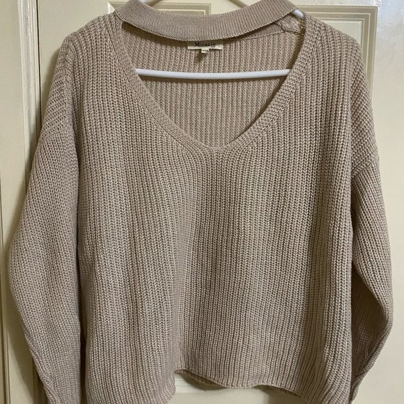 Miracle Oversized Collar Knit Cream Sweater - Picture 1 of 5